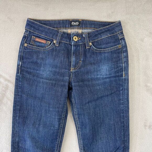 Dolce & Gabbana D&G Jeans Women 24 Blue Cute Slim Straight Back Logo Designer‎ - Picture 9 of 15